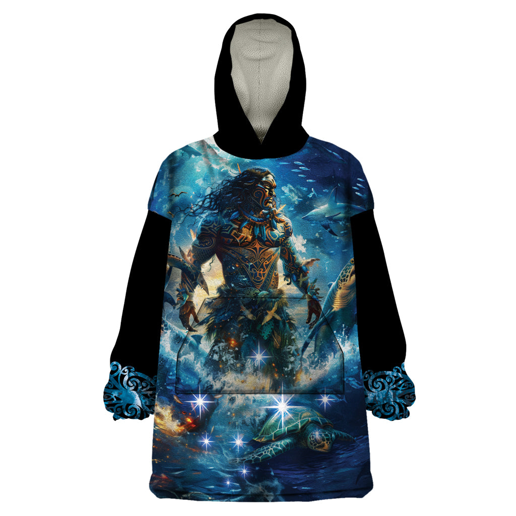 New Zealand Matariki Waita Wearable Blanket Hoodie The Way Of The Water - Vibe Hoodie Shop