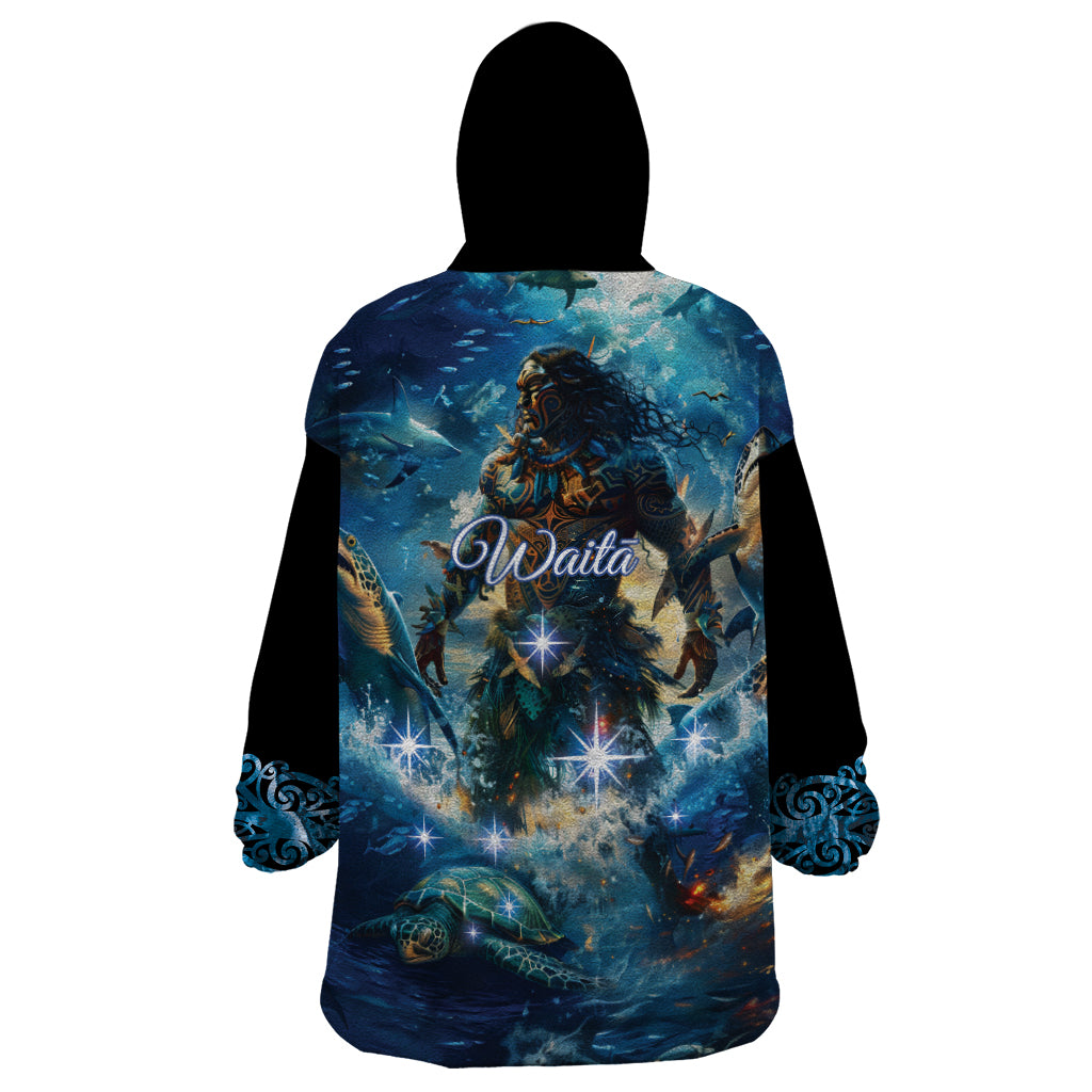 New Zealand Matariki Waita Wearable Blanket Hoodie The Way Of The Water - Vibe Hoodie Shop