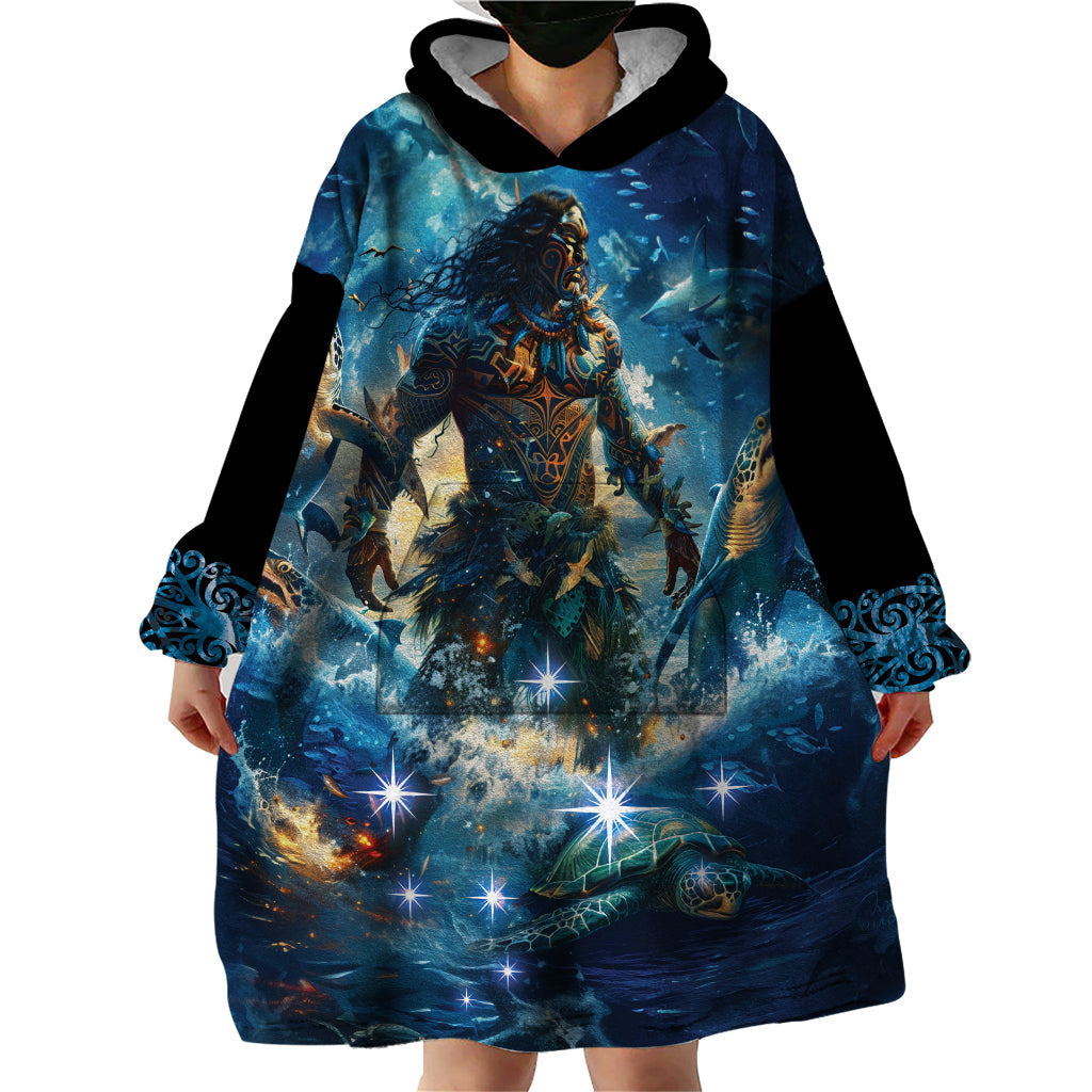 New Zealand Matariki Waita Wearable Blanket Hoodie The Way Of The Water - Vibe Hoodie Shop