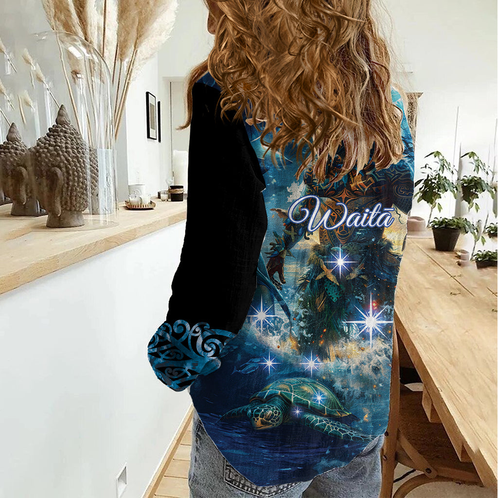 New Zealand Matariki Waita Women Casual Shirt The Way Of The Water - Vibe Hoodie Shop