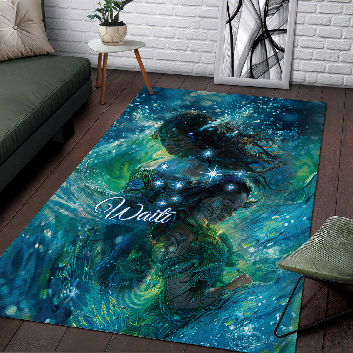 New Zealand Matariki Waiti Area Rug The Beginnings Of Life - Vibe Hoodie Shop