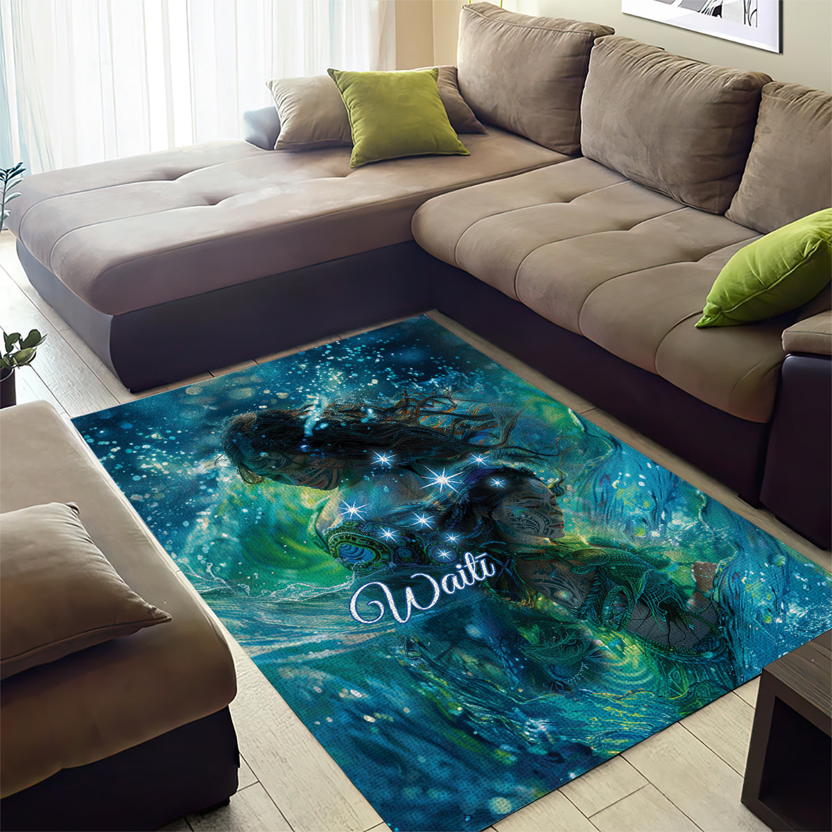 New Zealand Matariki Waiti Area Rug The Beginnings Of Life - Vibe Hoodie Shop