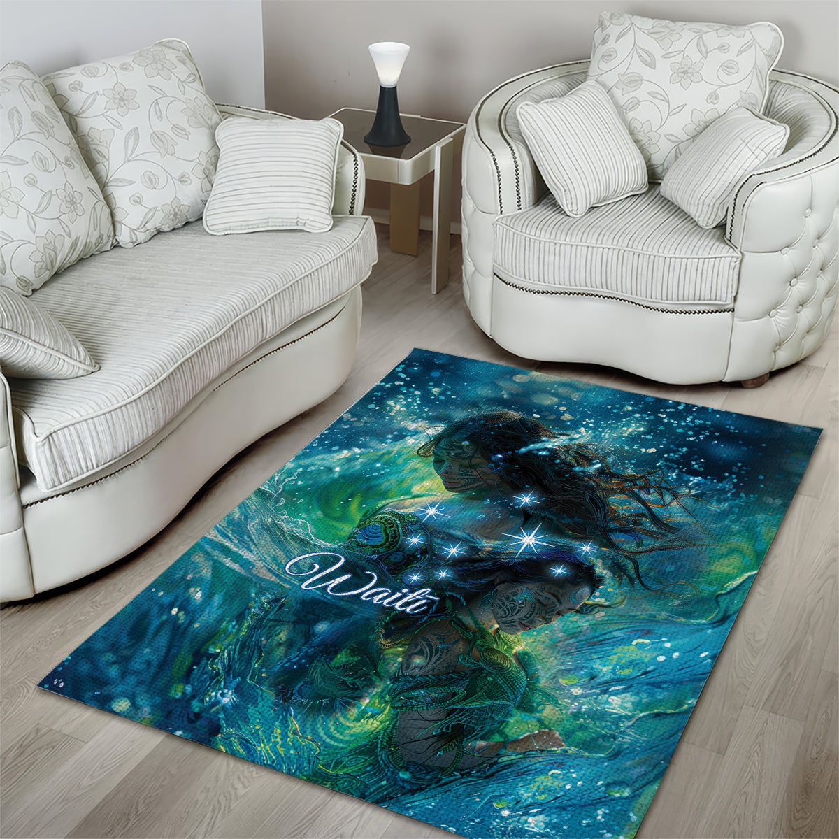 New Zealand Matariki Waiti Area Rug The Beginnings Of Life - Vibe Hoodie Shop