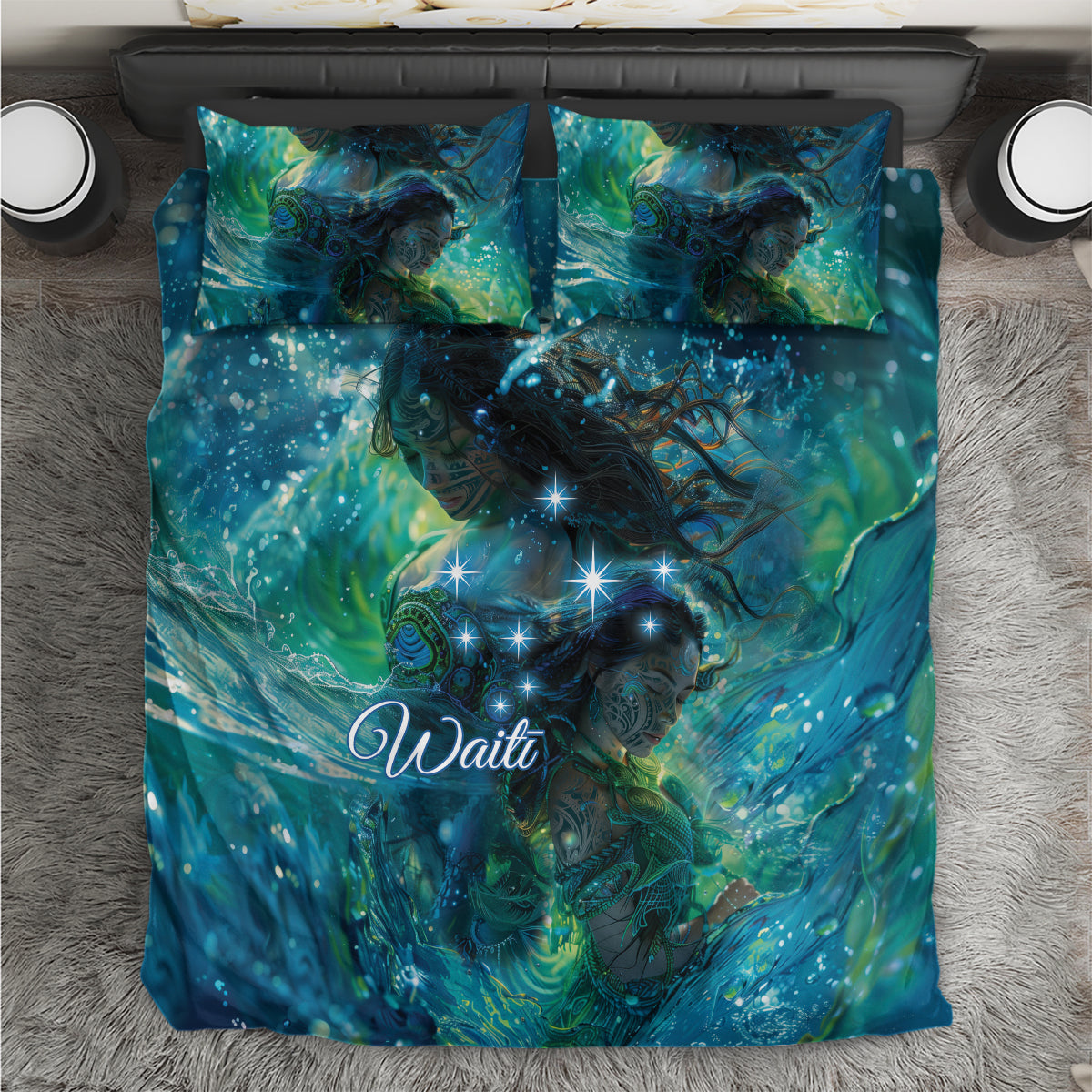 New Zealand Matariki Waiti Bedding Set The Beginnings Of Life - Vibe Hoodie Shop