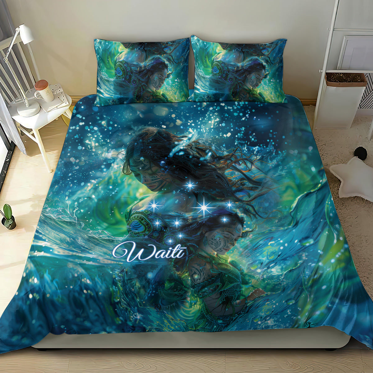 New Zealand Matariki Waiti Bedding Set The Beginnings Of Life - Vibe Hoodie Shop