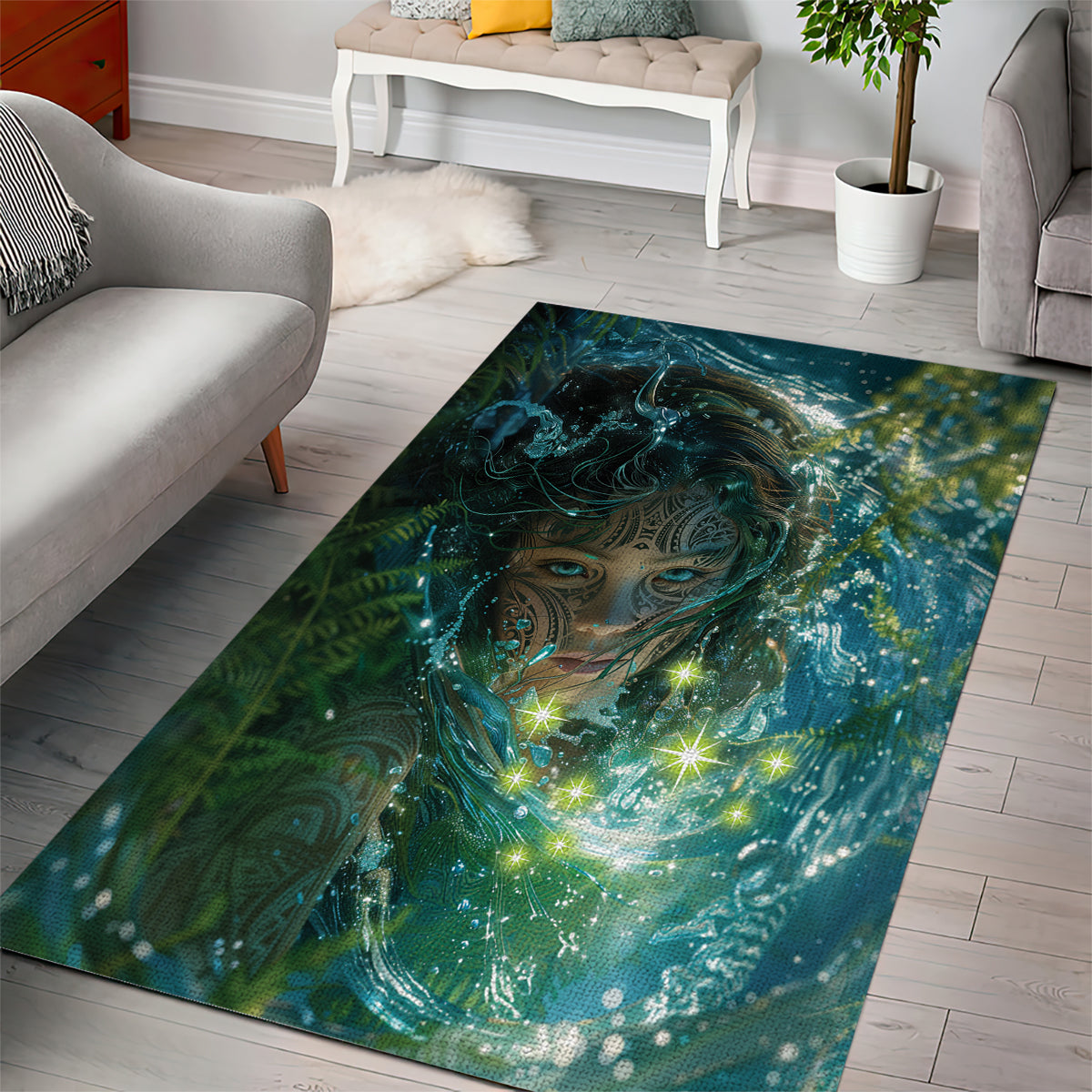 New Zealand Matariki Waiti Area Rug Waimori and The Origin Of Life - Vibe Hoodie Shop