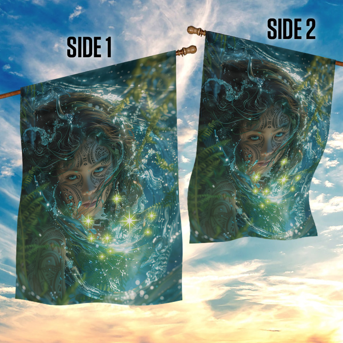 New Zealand Matariki Waiti Garden Flag Waimori and The Origin Of Life - Vibe Hoodie Shop