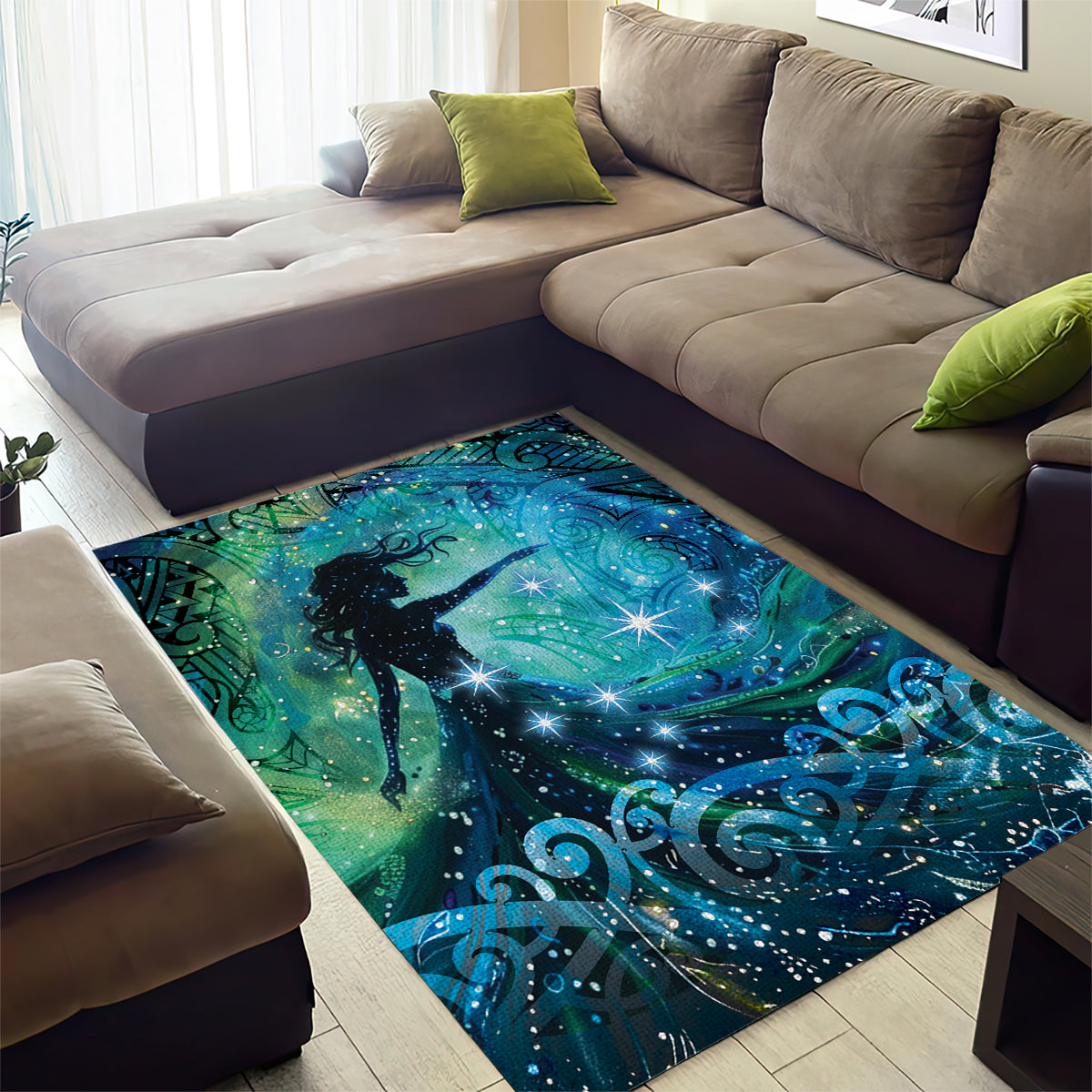 New Zealand Matariki Hiwa-i-te-rangi Area Rug Titiro ki nga Whetu Wishing Star - Vibe Hoodie Shop