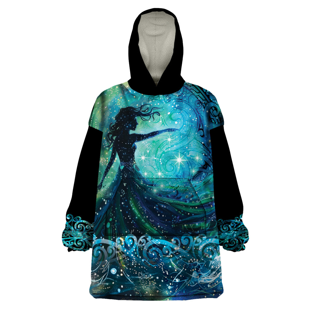 New Zealand Matariki Hiwa-i-te-rangi Wearable Blanket Hoodie Titiro ki nga Whetu Wishing Star - Vibe Hoodie Shop