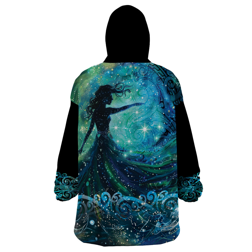 New Zealand Matariki Hiwa-i-te-rangi Wearable Blanket Hoodie Titiro ki nga Whetu Wishing Star - Vibe Hoodie Shop