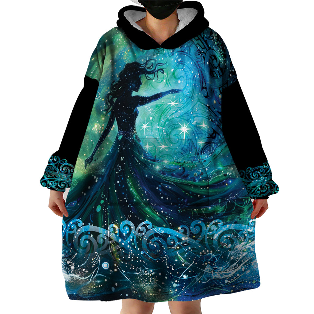 New Zealand Matariki Hiwa-i-te-rangi Wearable Blanket Hoodie Titiro ki nga Whetu Wishing Star - Vibe Hoodie Shop