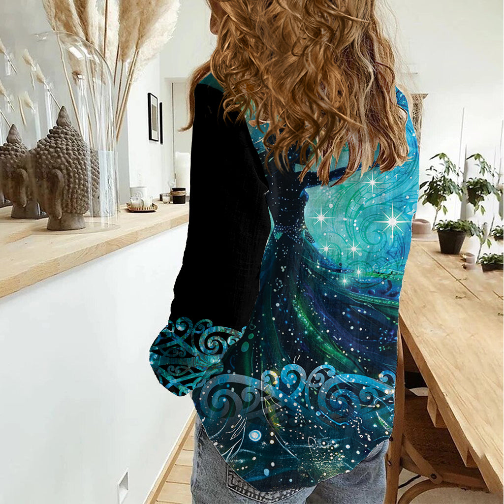 New Zealand Matariki Hiwa-i-te-rangi Women Casual Shirt Titiro ki nga Whetu Wishing Star - Vibe Hoodie Shop