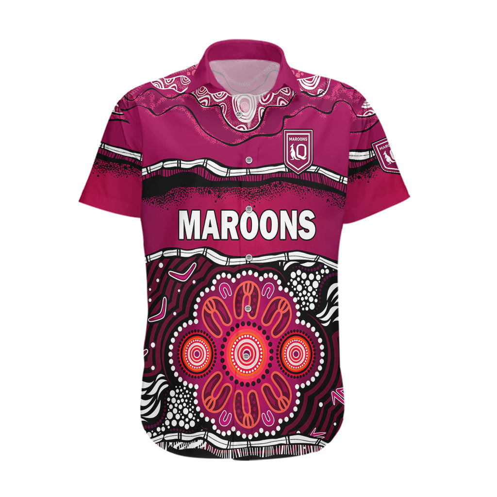 Maroons Rugby Hawaiian Shirt Aboriginal Queensland State of Origin - Vibe Hoodie Shop