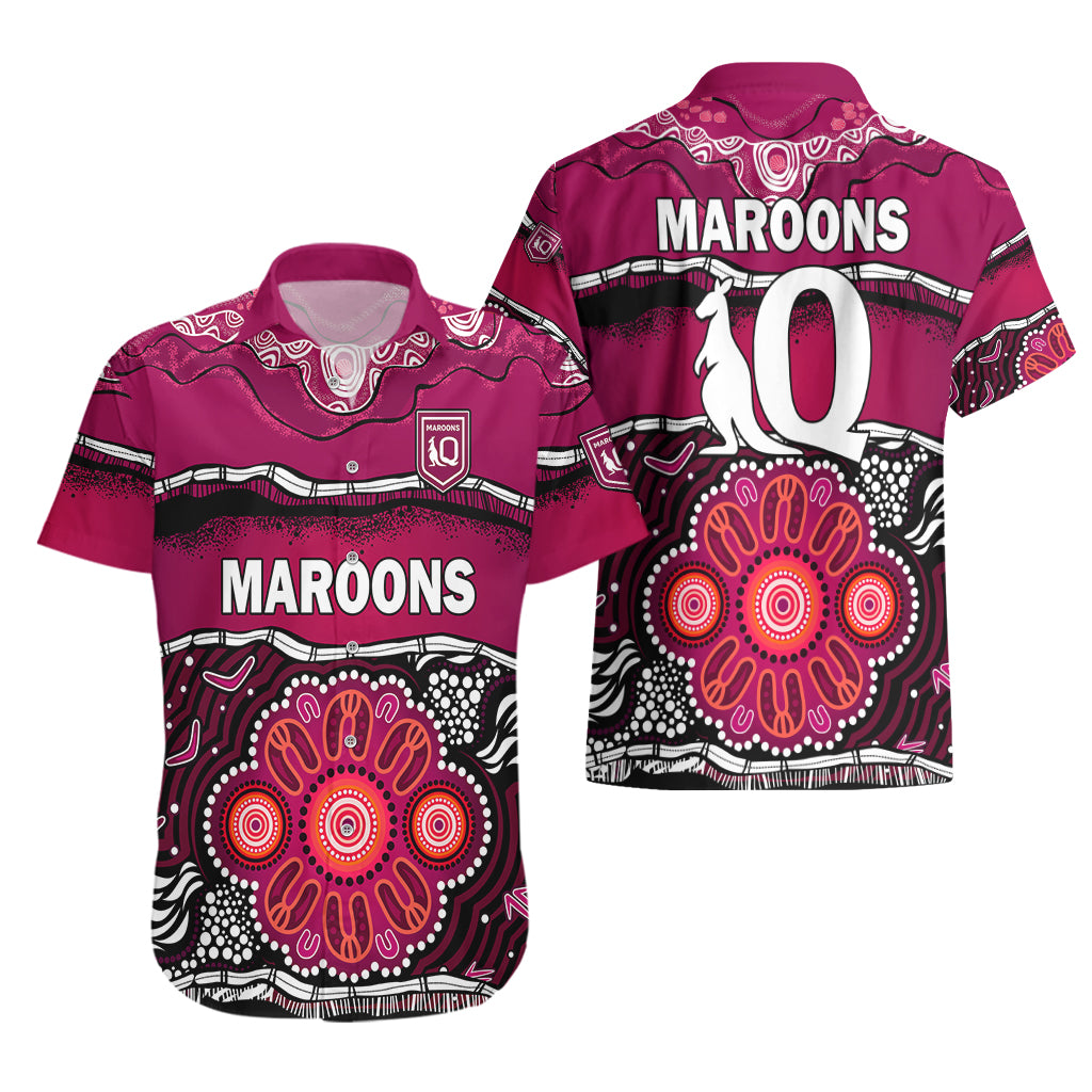 Maroons Rugby Hawaiian Shirt Aboriginal Queensland State of Origin - Vibe Hoodie Shop