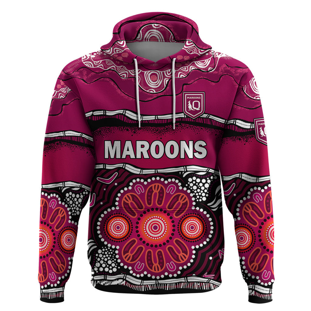Maroons Rugby Hoodie Aboriginal Queensland State of Origin LT9 - Vibe Hoodie Shop