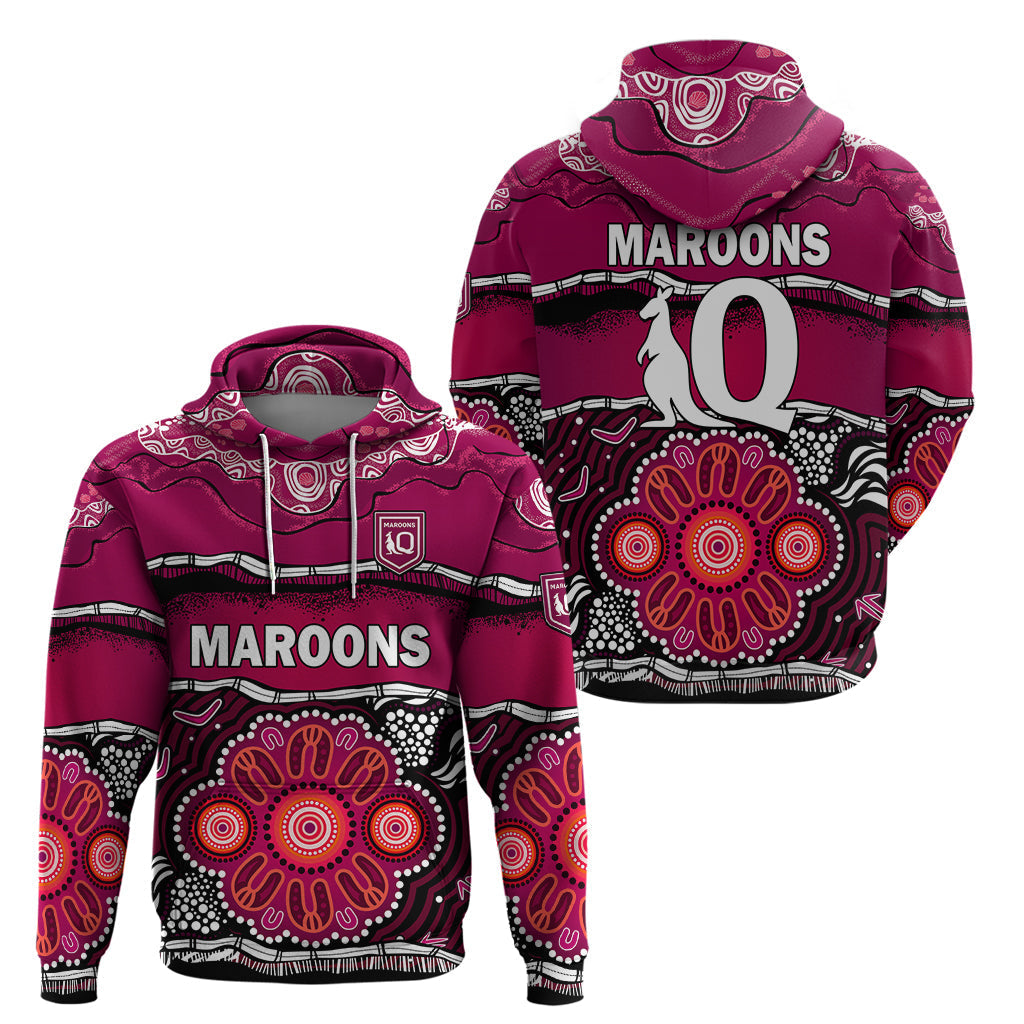 Maroons Rugby Hoodie Aboriginal Queensland State of Origin LT9 - Vibe Hoodie Shop