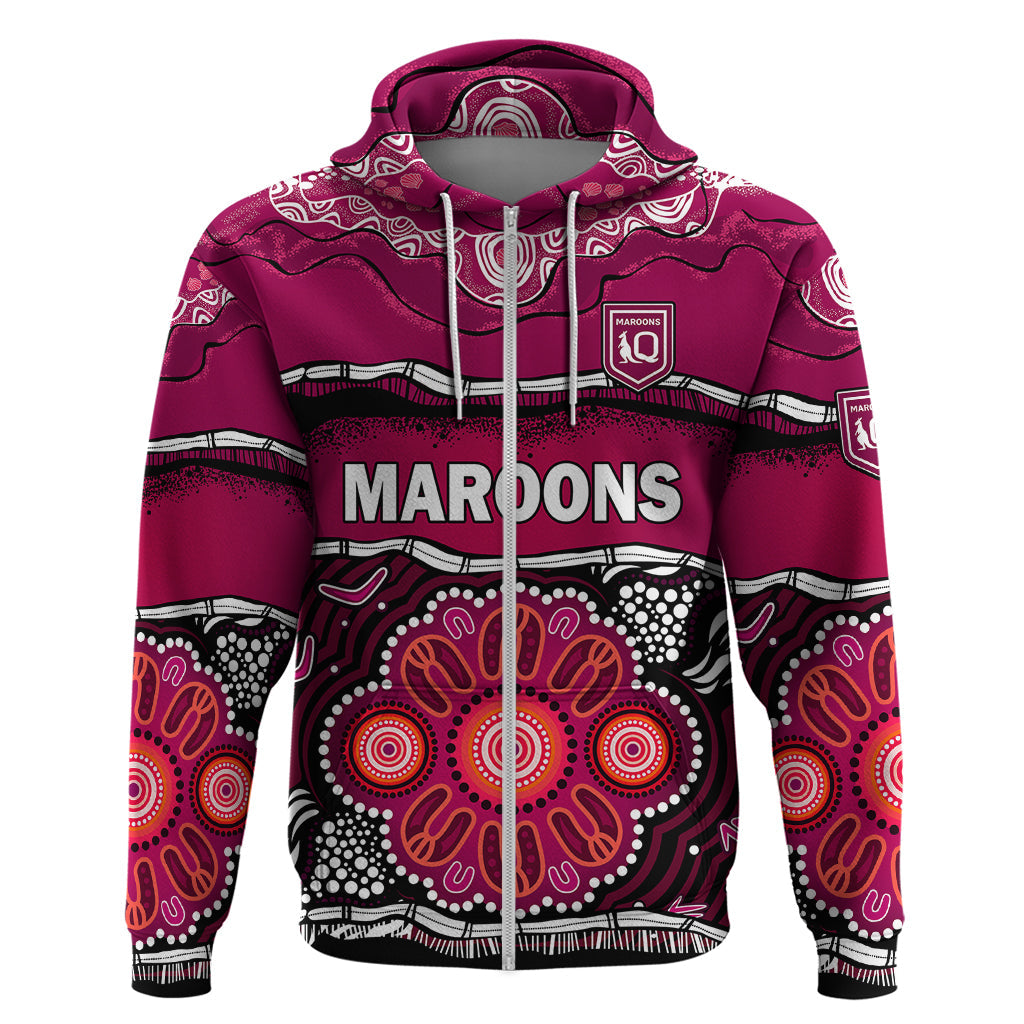 Maroons Rugby Hoodie Aboriginal Queensland State of Origin LT9 - Vibe Hoodie Shop