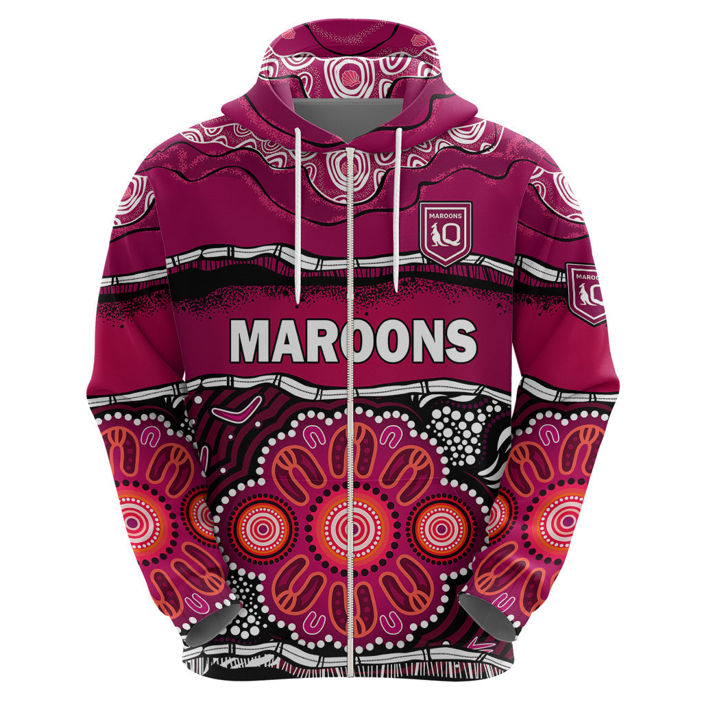 Maroons Rugby Hoodie Aboriginal Queensland State of Origin LT9 - Vibe Hoodie Shop