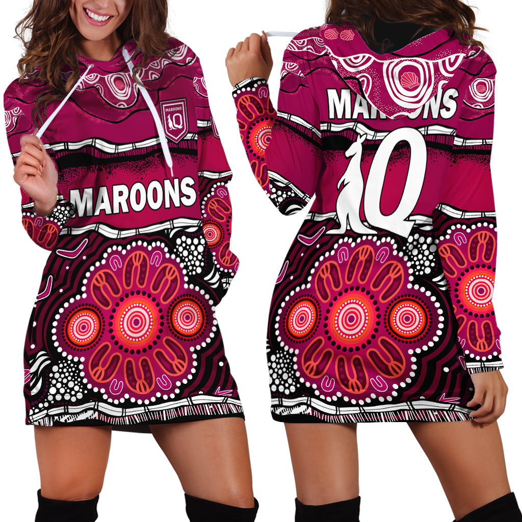 Maroons Rugby Hoodie Dress Aboriginal Queensland State of Origin - Vibe Hoodie Shop