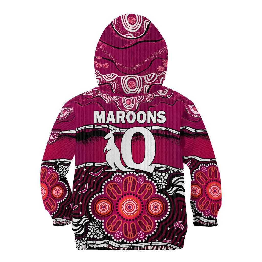 Maroons Rugby Kid Hoodie Aboriginal Queensland State of Origin - Vibe Hoodie Shop