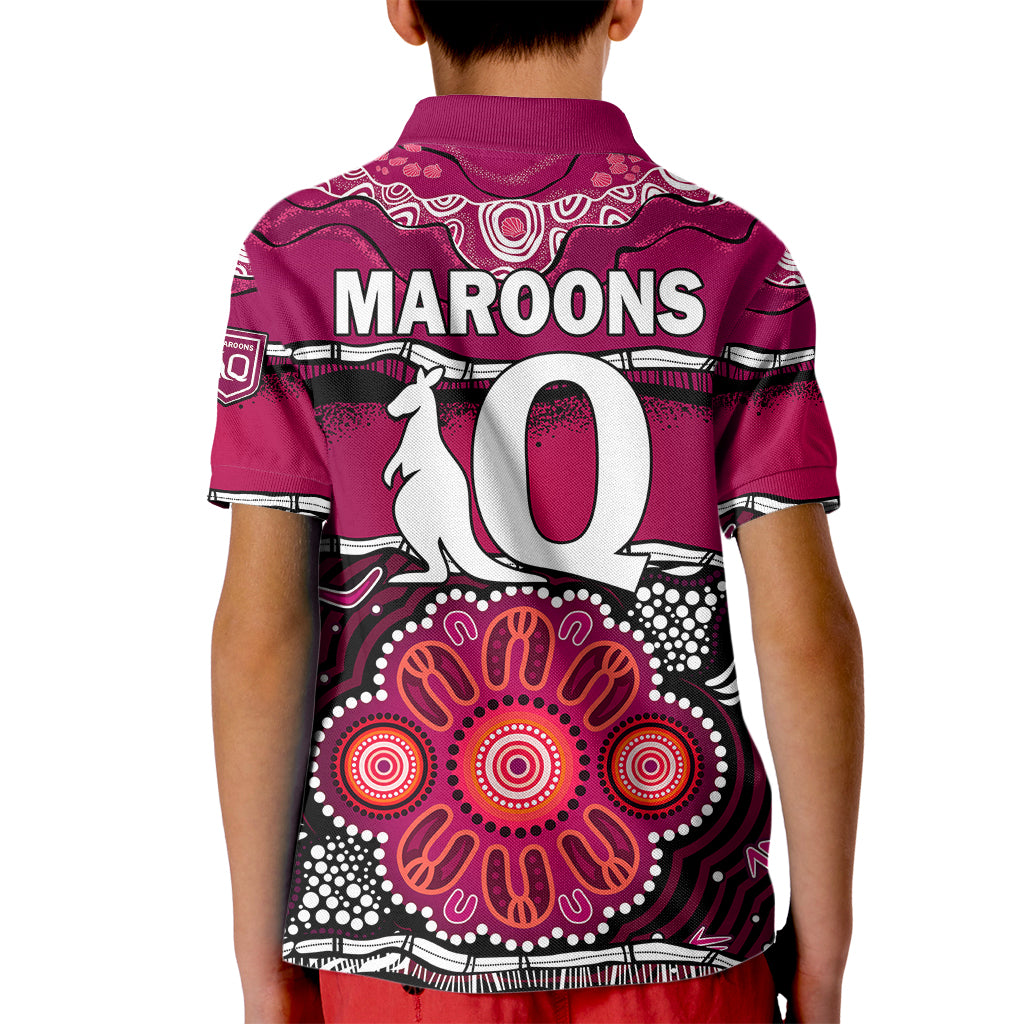Maroons Rugby Kid Polo Shirt Aboriginal Queensland State of Origin - Vibe Hoodie Shop