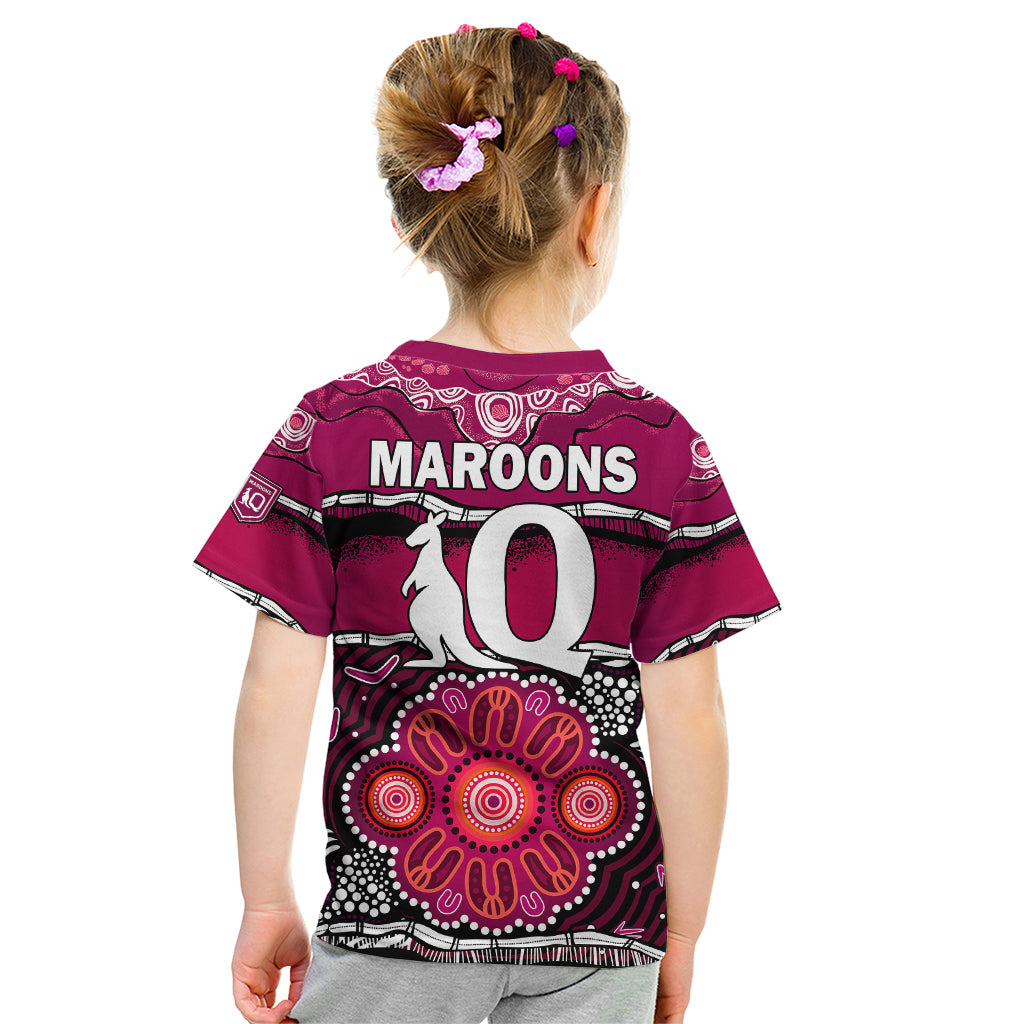 Maroons Rugby Kid T Shirt Aboriginal Queensland State of Origin - Vibe Hoodie Shop