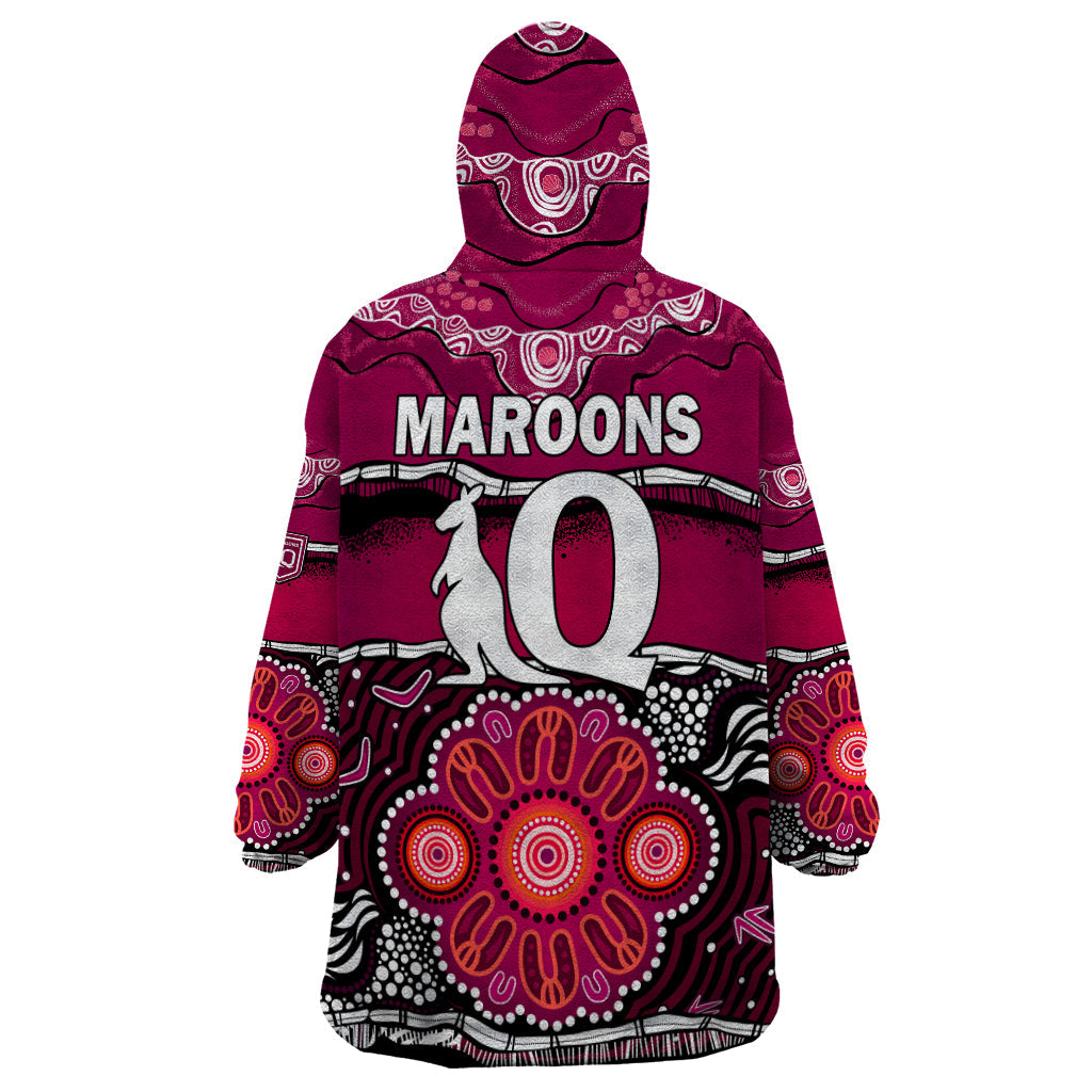 Maroons Rugby Wearable Blanket Hoodie Aboriginal Queensland State of Origin - Vibe Hoodie Shop