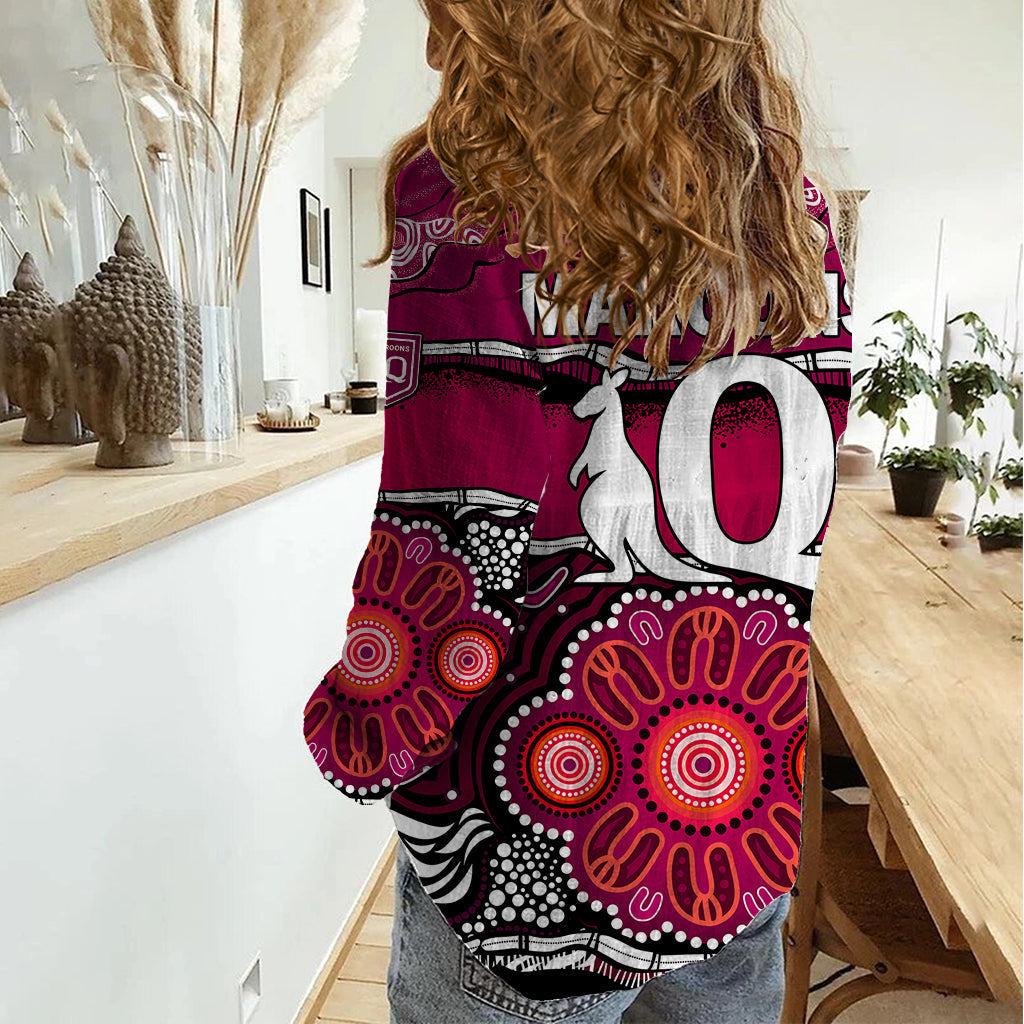 Maroons Rugby Women Casual Shirt Aboriginal Queensland State of Origin - Vibe Hoodie Shop