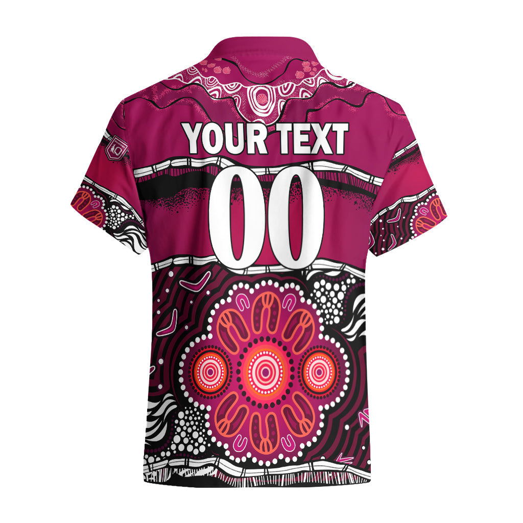 (Custom Text And Number) Maroons Rugby Hawaiian Shirt Aboriginal Queensland State of Origin - Vibe Hoodie Shop