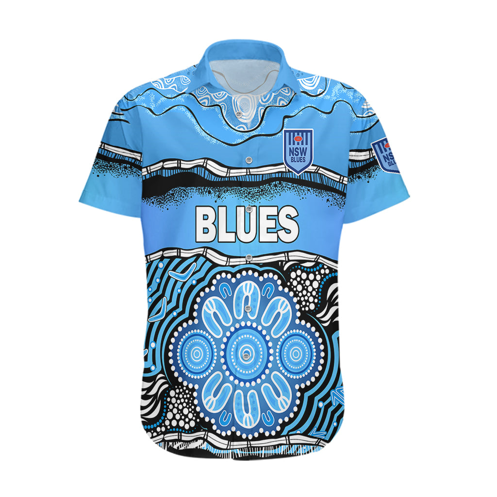 Blues Rugby Aboriginal Hawaiian Shirt New South Wales State of Origin - Vibe Hoodie Shop