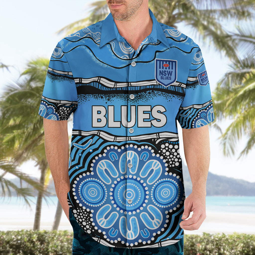 Blues Rugby Aboriginal Hawaiian Shirt New South Wales State of Origin - Vibe Hoodie Shop