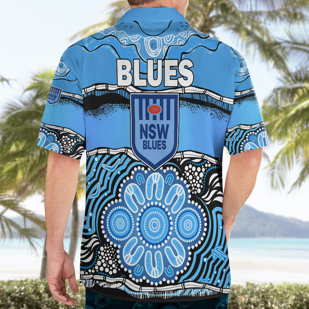 Blues Rugby Aboriginal Hawaiian Shirt New South Wales State of Origin - Vibe Hoodie Shop