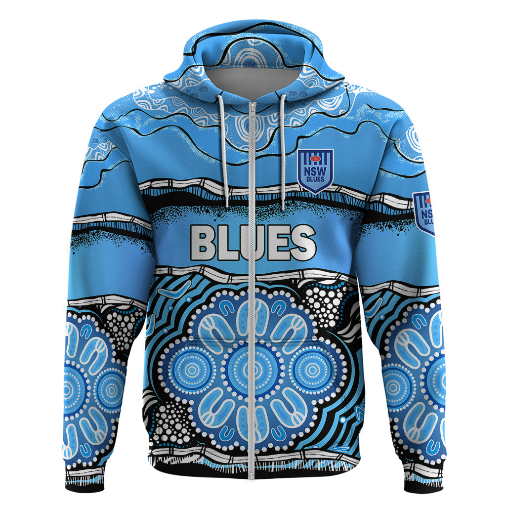 Blues Rugby Aboriginal Hoodie New South Wales State of Origin LT9 - Vibe Hoodie Shop