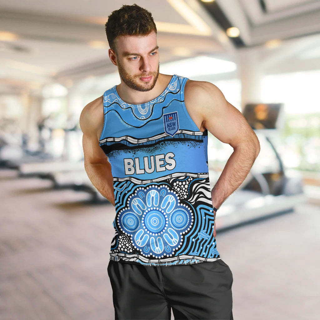 Blues Rugby Aboriginal Men Tank Top New South Wales State of Origin - Vibe Hoodie Shop