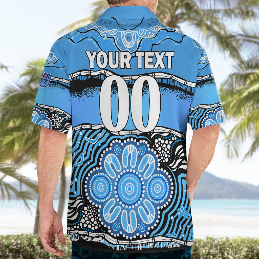 (Custom Text And Number) Blues Rugby Aboriginal Hawaiian Shirt New South Wales State of Origin - Vibe Hoodie Shop