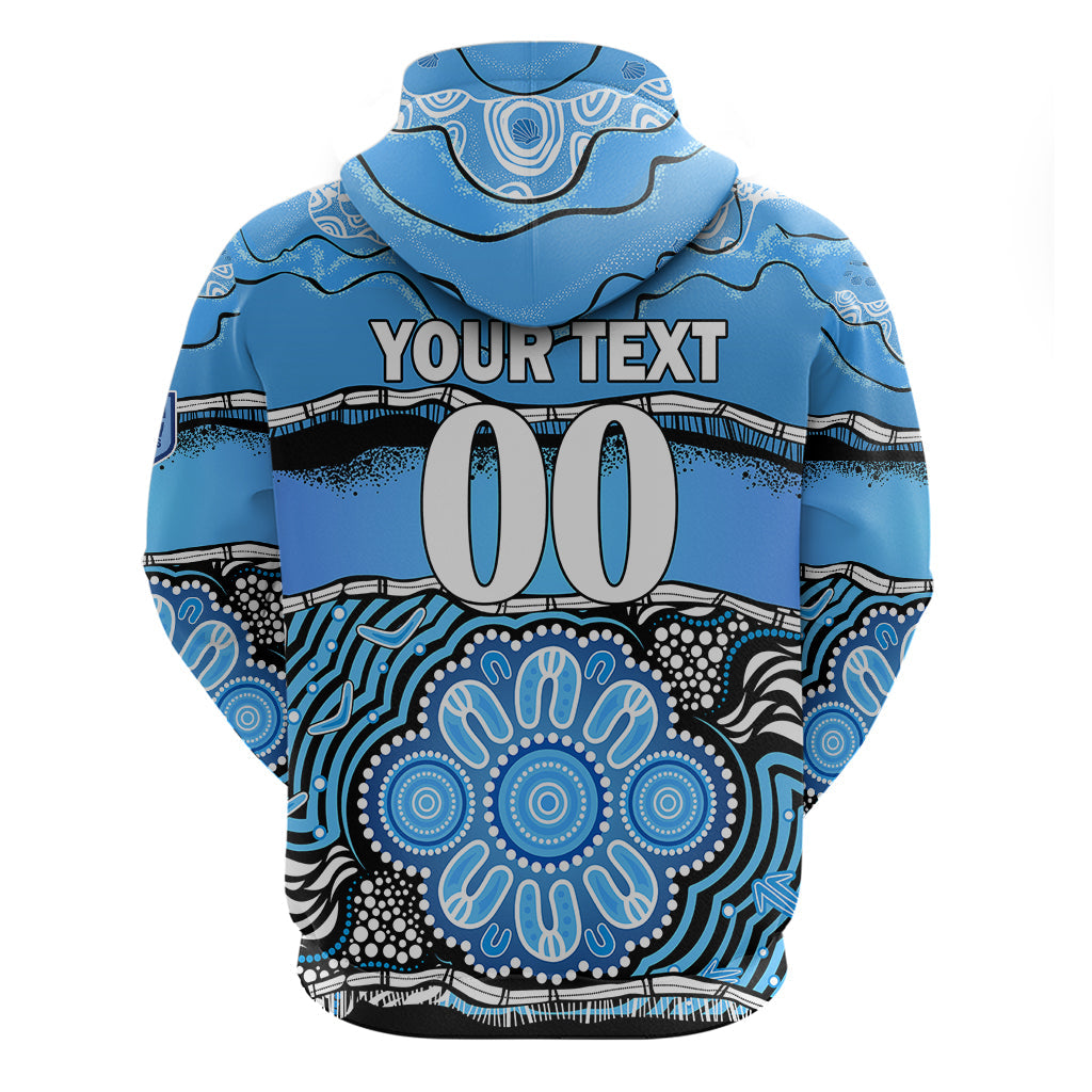 (Custom Text And Number) Blues Rugby Aboriginal Hoodie New South Wales State of Origin LT9 - Vibe Hoodie Shop