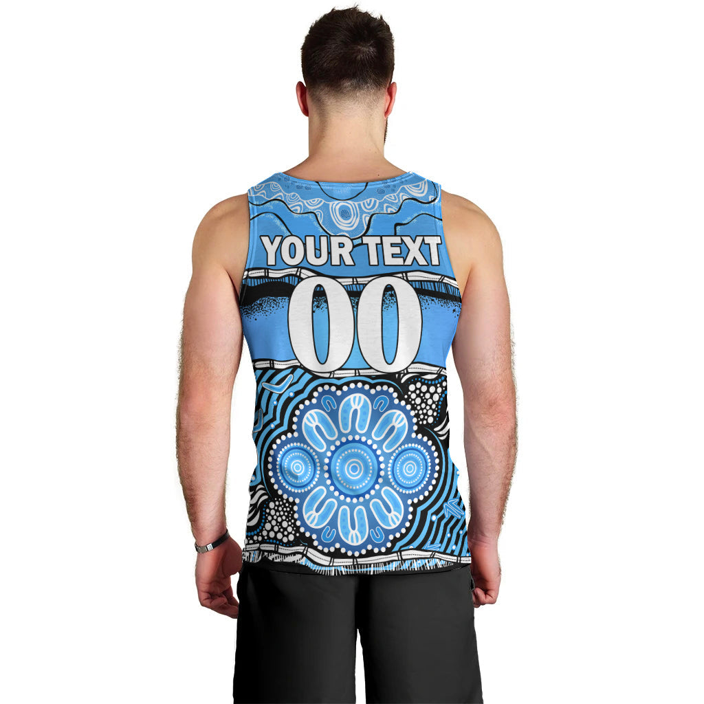 (Custom Text And Number) Blues Rugby Aboriginal Men Tank Top New South Wales State of Origin - Vibe Hoodie Shop