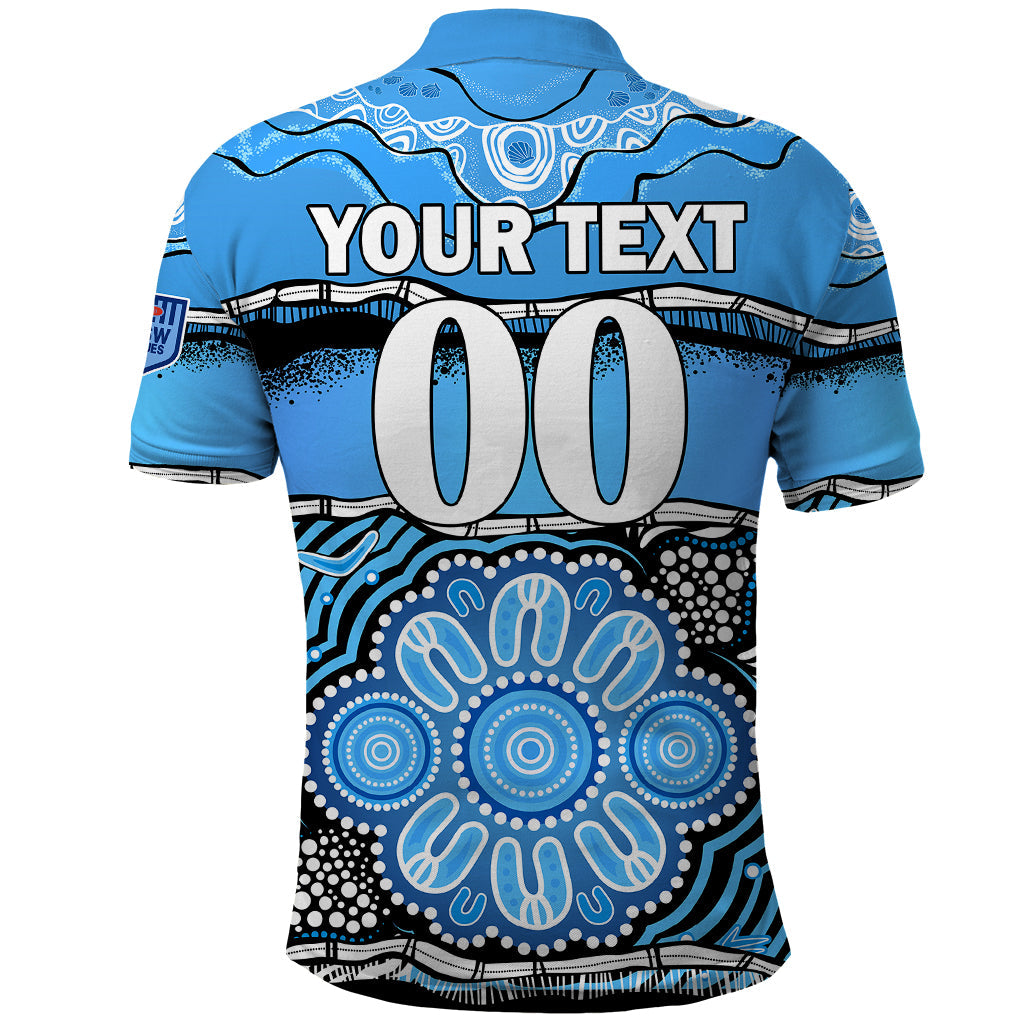 (Custom Text And Number) Blues Rugby Aboriginal Polo Shirt New South Wales State of Origin LT9 - Vibe Hoodie Shop