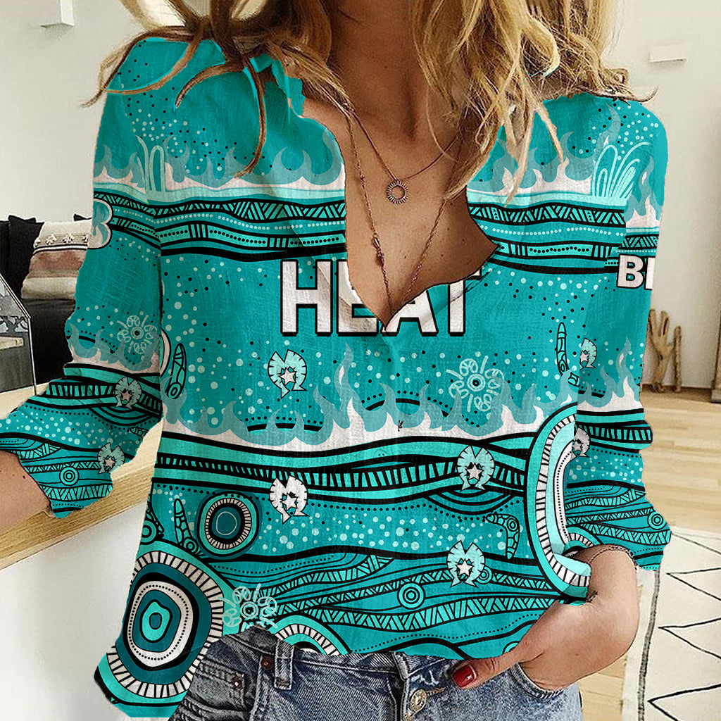Australia Heat Cricket Women Casual Shirt Indigenous 2023 - Vibe Hoodie Shop