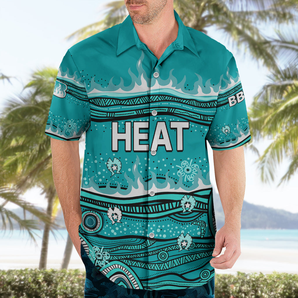 (Custom Text And Number) Australia Heat Cricket Hawaiian Shirt Indigenous 2023 - Vibe Hoodie Shop