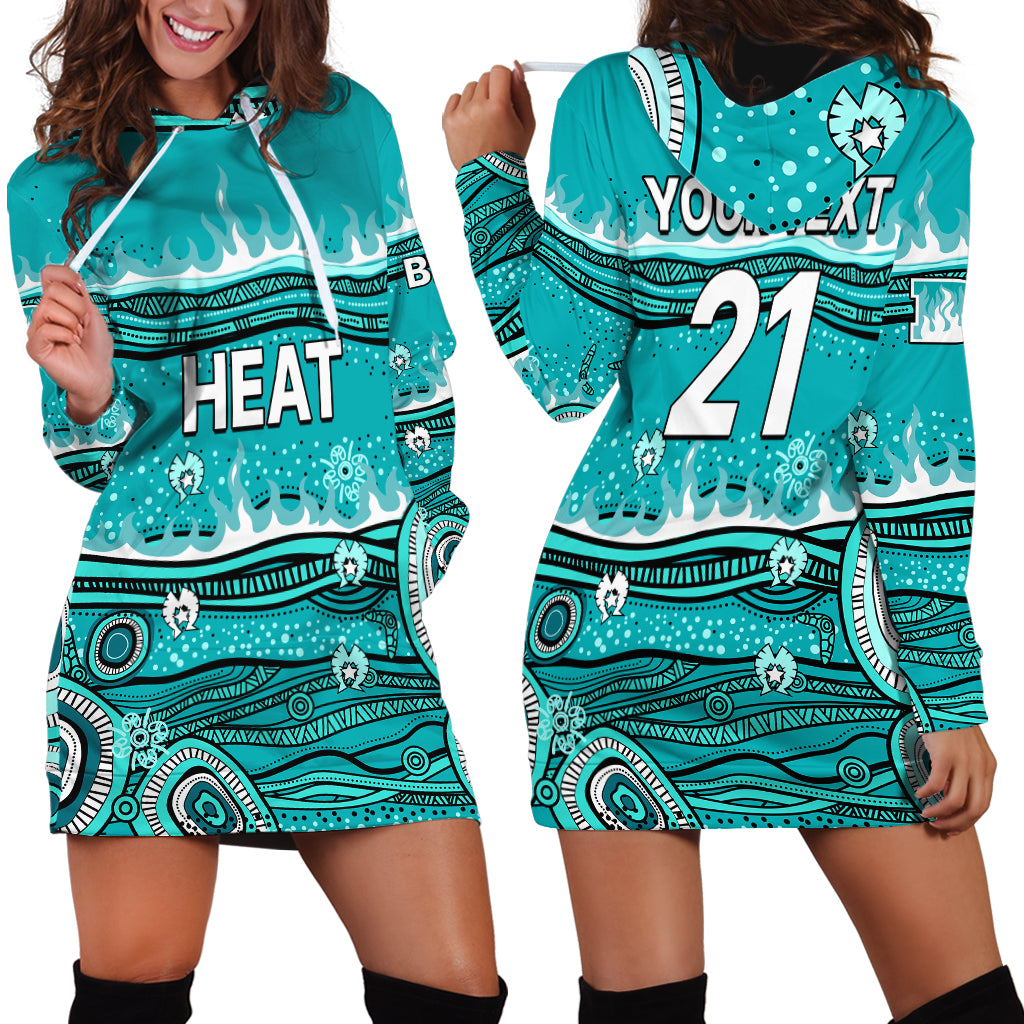 (Custom Text And Number) Australia Heat Cricket Hoodie Dress Indigenous 2023 - Vibe Hoodie Shop