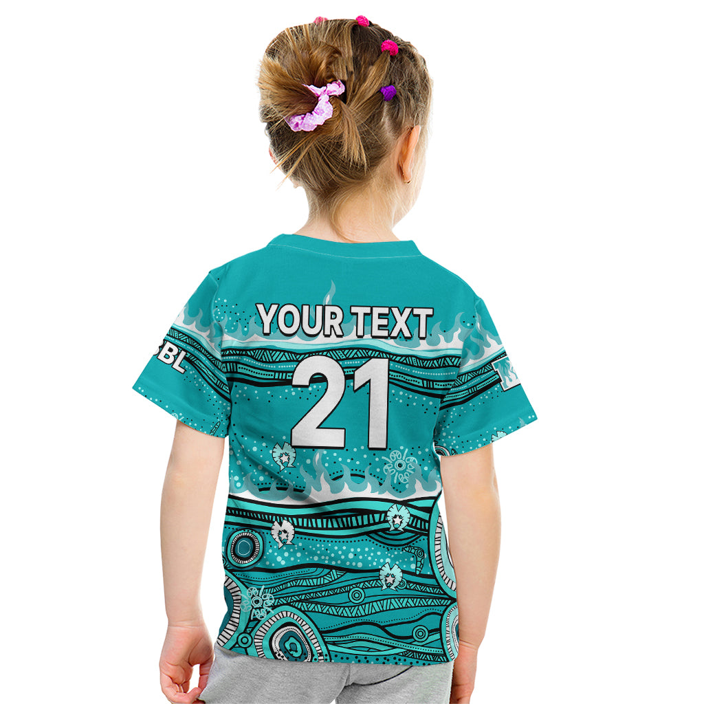 (Custom Text And Number) Australia Heat Cricket Kid T Shirt Indigenous 2023 - Vibe Hoodie Shop