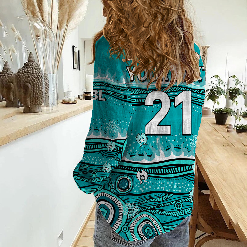 (Custom Text And Number) Australia Heat Cricket Women Casual Shirt Indigenous 2023 - Vibe Hoodie Shop