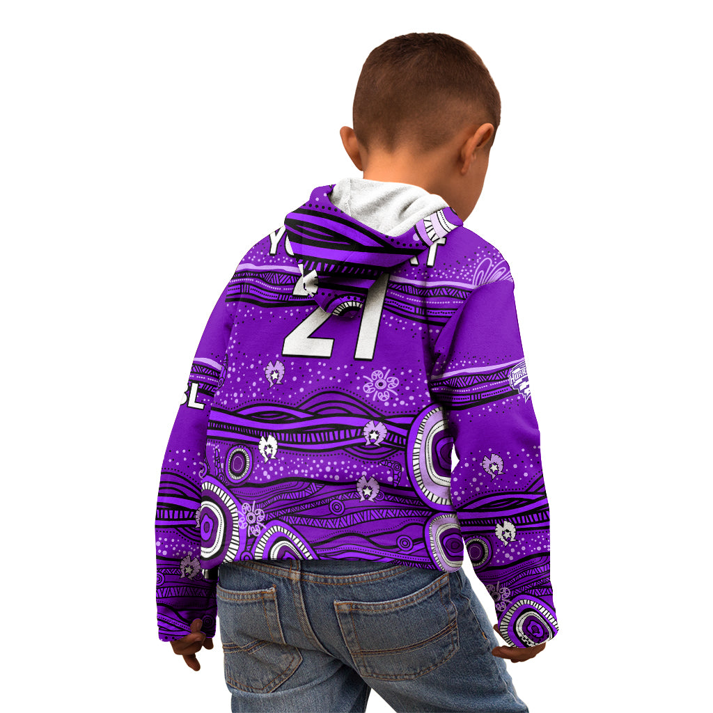 (Custom Text And Number) Australia Hurricanes Cricket Kid Hoodie Indigenous 2023 - Vibe Hoodie Shop