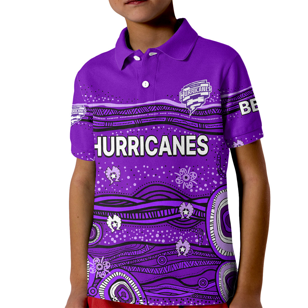 (Custom Text And Number) Australia Hurricanes Cricket Kid Polo Shirt Indigenous 2023 - Vibe Hoodie Shop