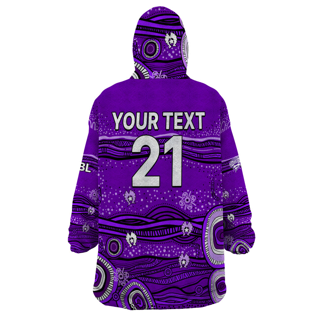 (Custom Text And Number) Australia Hurricanes Cricket Wearable Blanket Hoodie Indigenous 2023 - Vibe Hoodie Shop