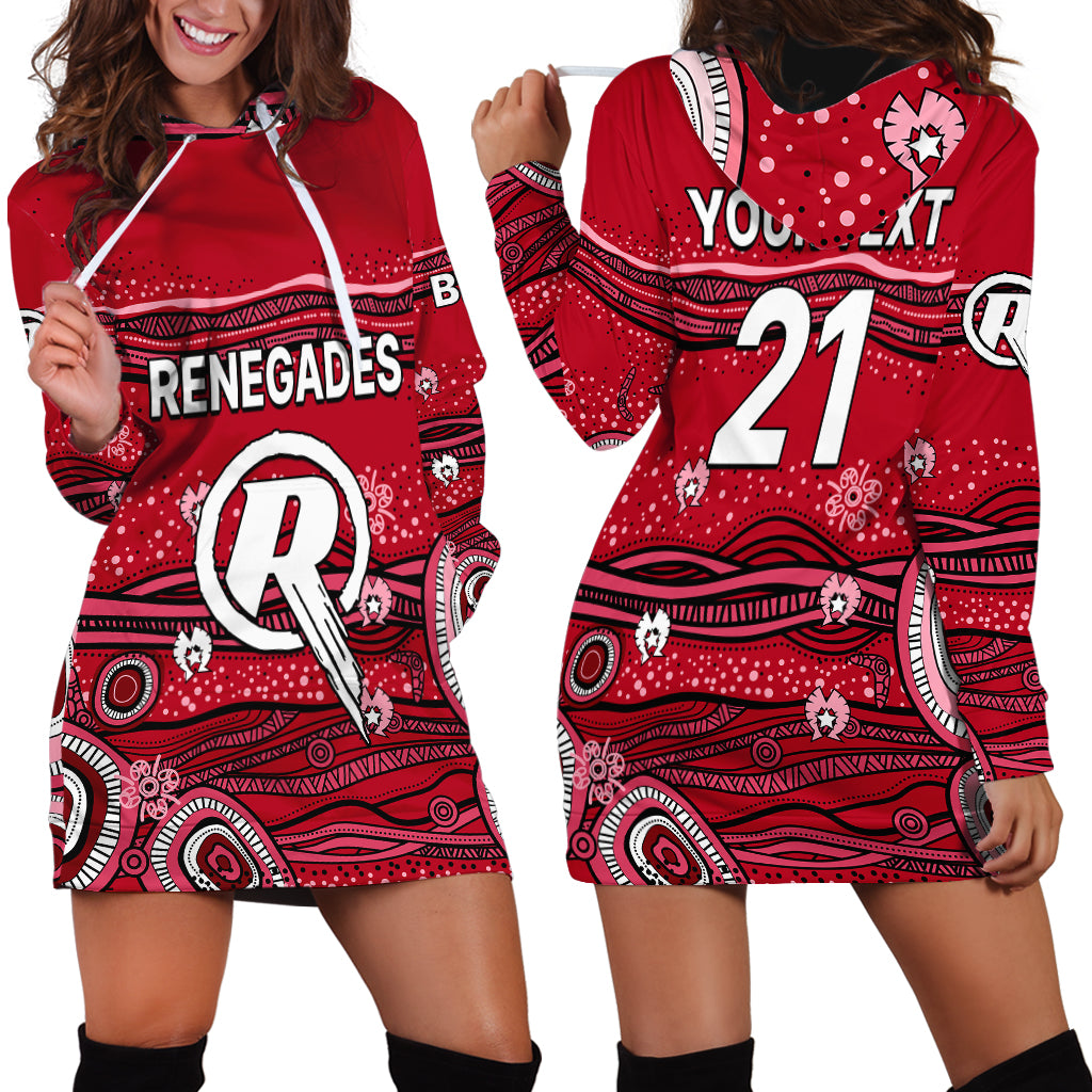 (Custom Text And Number) Australia Renegades Cricket Hoodie Dress Indigenous 2023 - Vibe Hoodie Shop