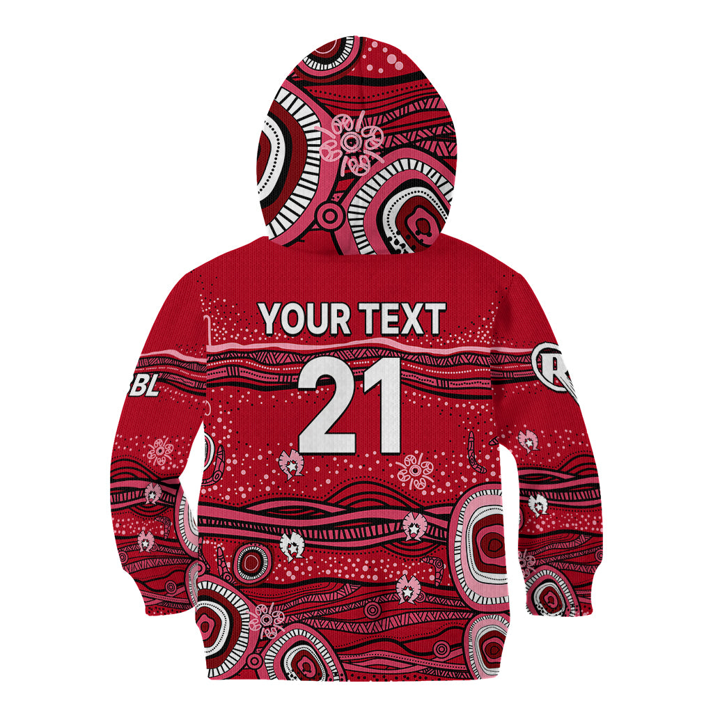 (Custom Text And Number) Australia Renegades Cricket Kid Hoodie Indigenous 2023 - Vibe Hoodie Shop