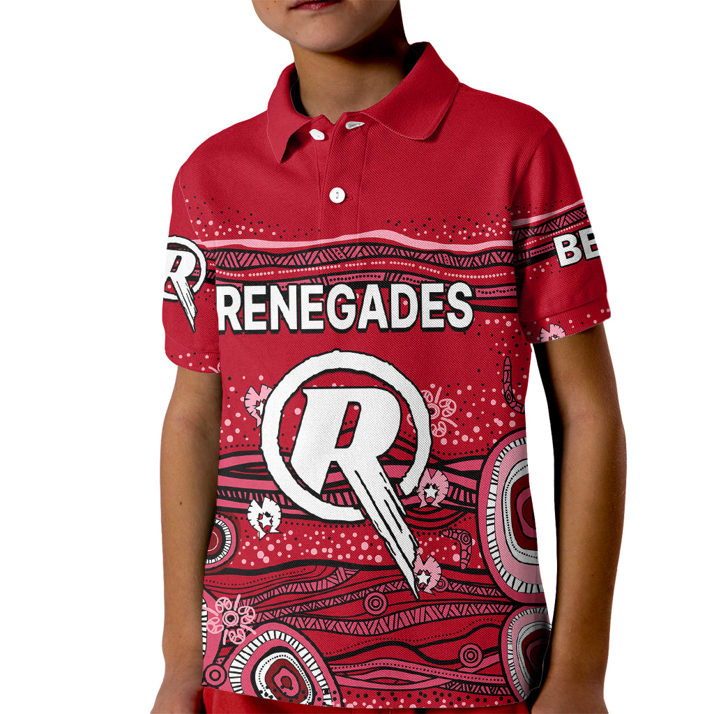 (Custom Text And Number) Australia Renegades Cricket Kid Polo Shirt Indigenous 2023 - Vibe Hoodie Shop