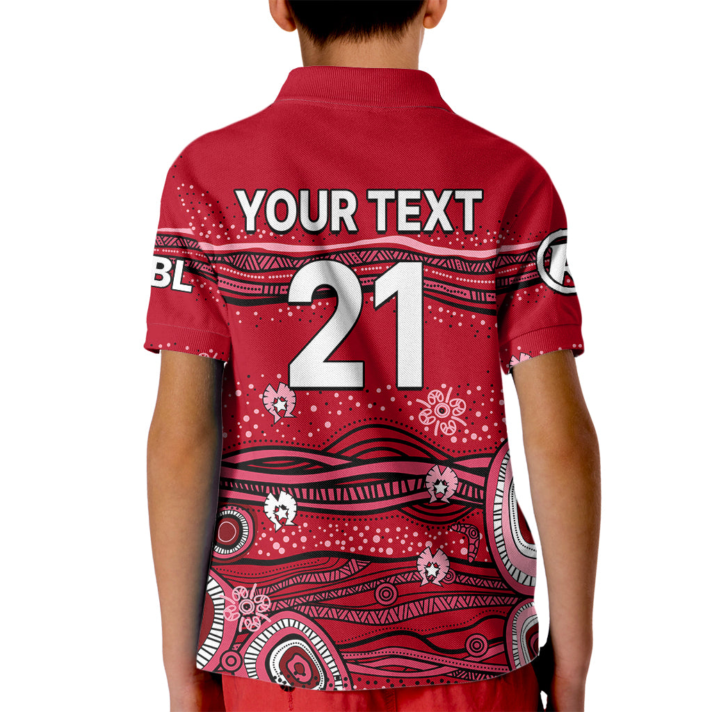 (Custom Text And Number) Australia Renegades Cricket Kid Polo Shirt Indigenous 2023 - Vibe Hoodie Shop